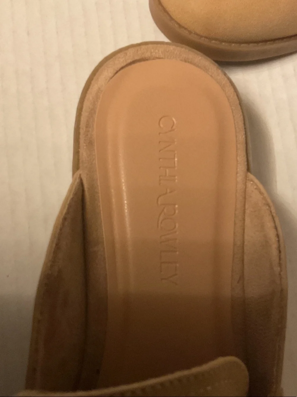 Cynthia Rowley Tan Slip-On Penny Loafer Mules